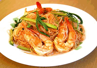 วิธีทำเส้นหมี่ผัดผักกระเฉด