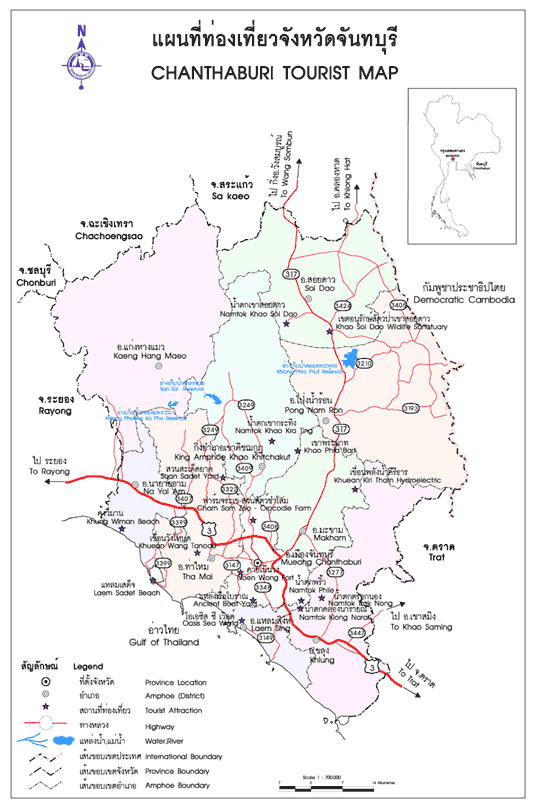 แผนที่จังหวัดจันทบุรี