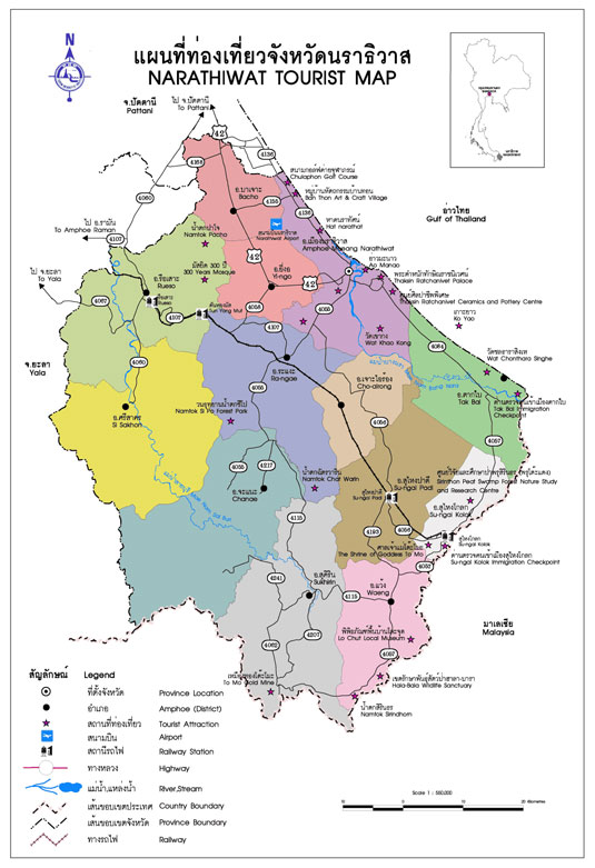 แผนที่จังหวัดนราธิวาส