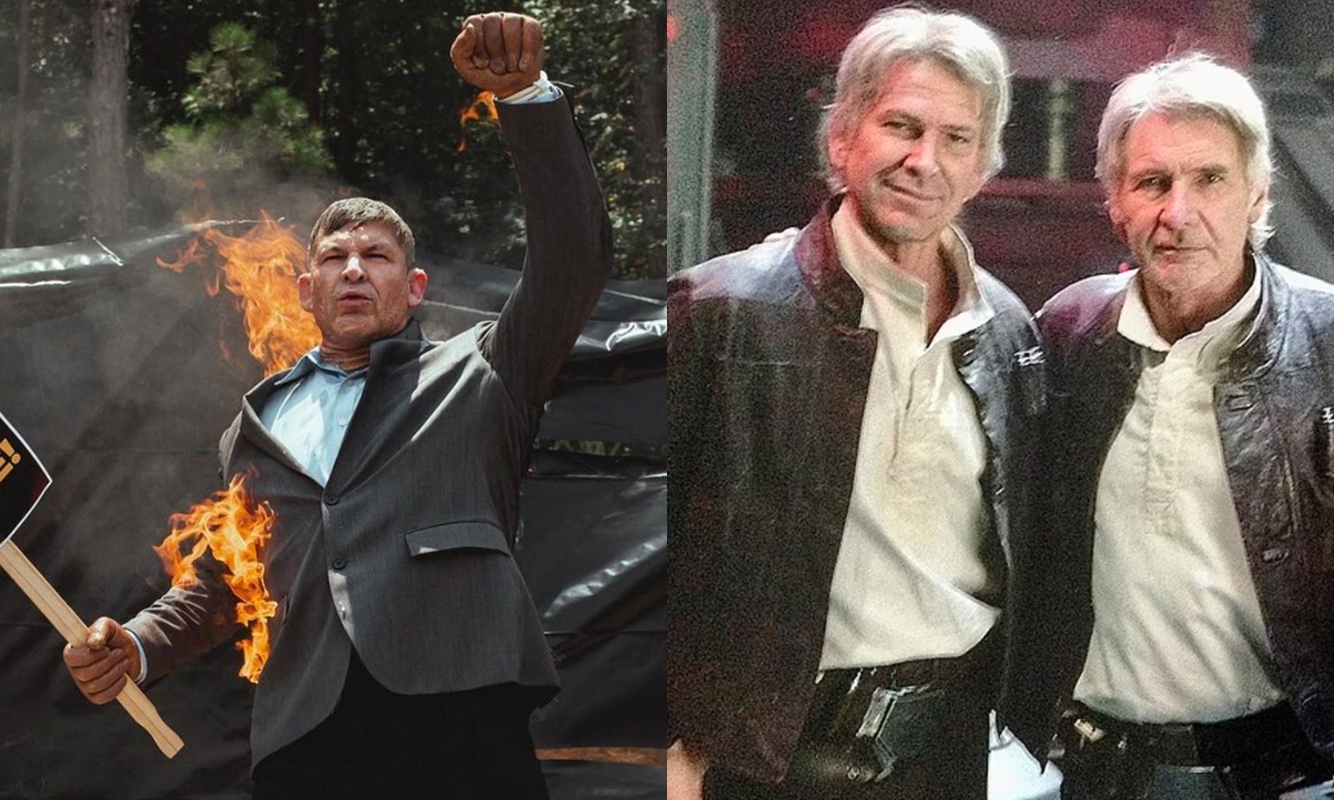 สตั๊นท์ดับเบิลของ Harrison Ford จุดไฟเผาตัวเองประท้วงหยุดงานเพื่อ SAG-AFTRA