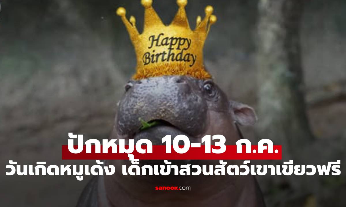 ปักหมุด! สวนสัตว์เขาเขียวฉลองวันเกิด ‘น้องหมูเด้ง’ เด็กเข้าฟรี 10 - 13 ก.ค. นี้